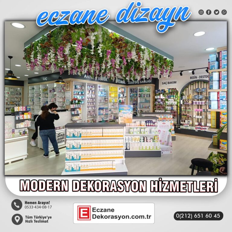 Eczane teşhir standı raf sistemi